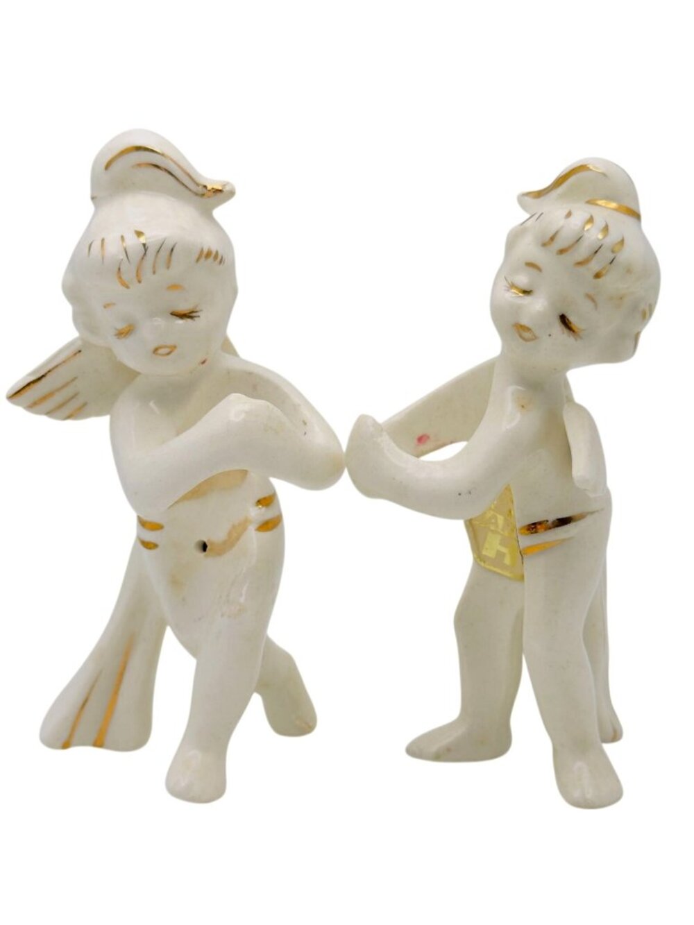 MCM Holt Howard Angel Candle Climber Huggers Set Of 2 Ceramic Figurines Vtg